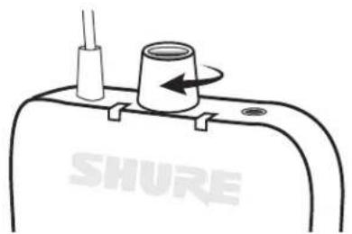SHURE PSM300 - ② Adjust Receiver Volume: - 1