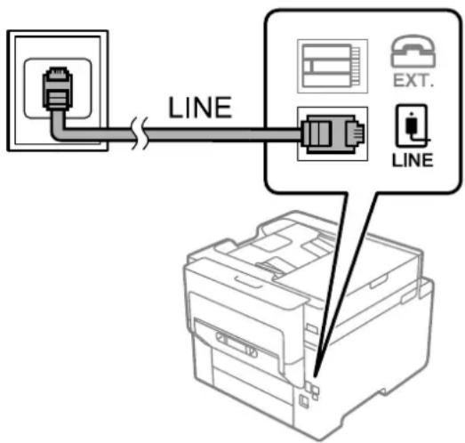 EPSON EcoTank ET-5880 - Tilslutning til en almindelig telefonlinje (PSTN) eller PBX - 1