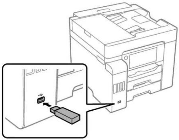 EPSON EcoTank ET-5880 - Sådan tilsluttes en ekstern USB-enhed - 1