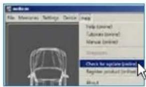 File: Menarches Settings Device Help Help (online) Carbox (online) Manual (online) Check for upgrade (online) Register produced (online) Help it