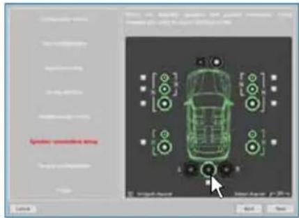Screenshot of a car simulation interface with 3D vehicle diagram and control panel