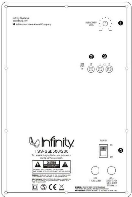 INFINITY TSS-500 - SUBWOOFERINDSTILLINGER - 1
