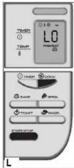 TIMER TEMP 8 L0 ON/OFF START TAINT TAORD START/STOP L