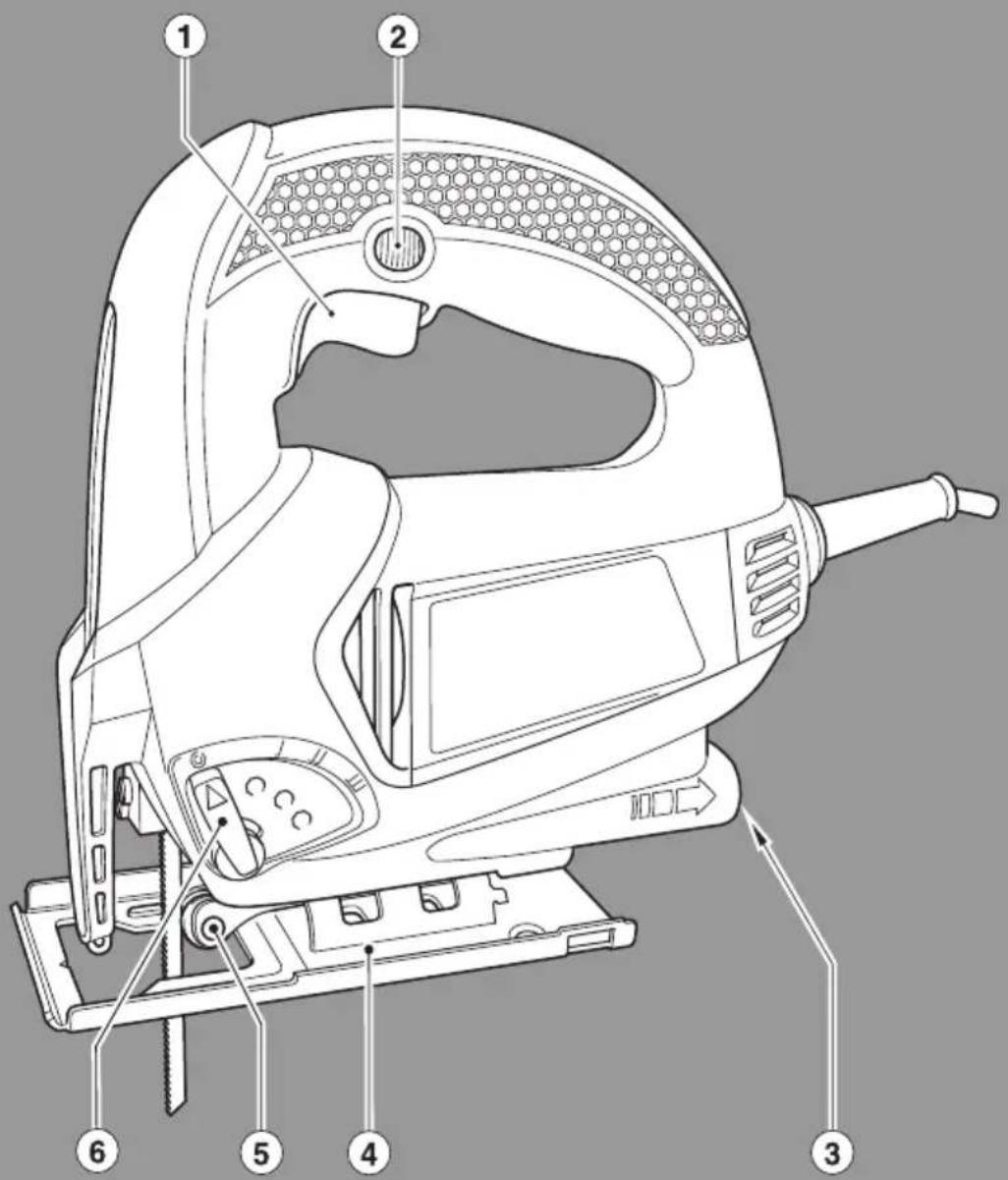 Technical diagram of a mechanical device with numbered parts for identification
