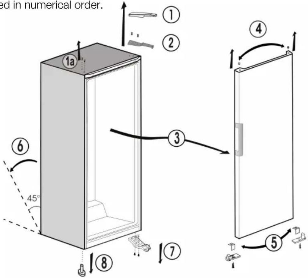 ed in numerical order. ① ② ③ ④ ⑤ ⑥ 45° ⑦ ⑧