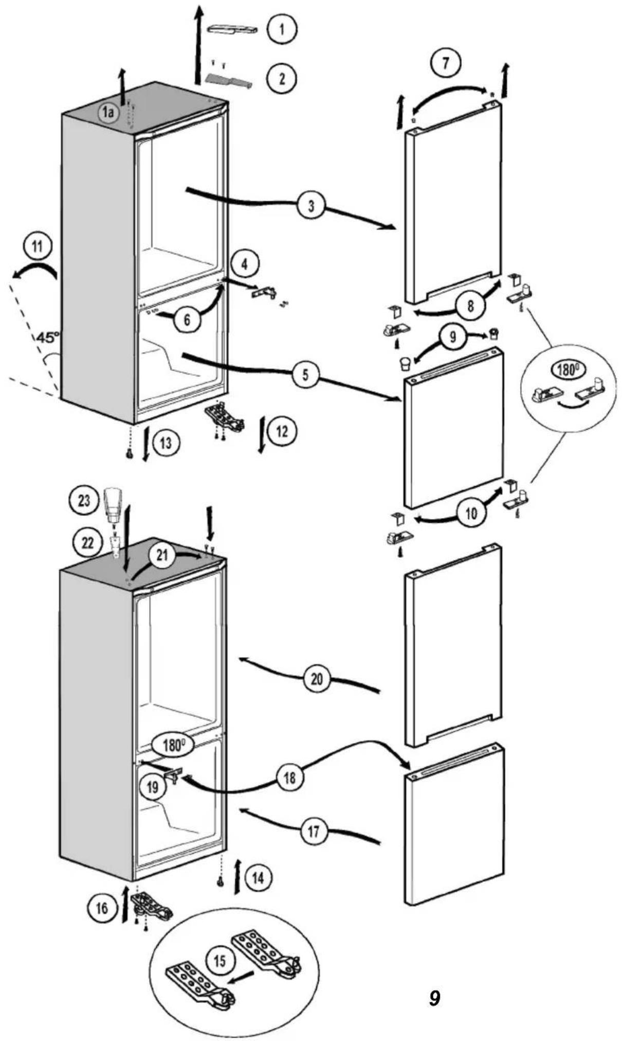 graph TD A["Front Panel 1a"] --> B["Refrigerator Room"] B --> C["Top Panel 2"] C --> D["Top Panel 7"] D --> E["Top Panel 8"] E --> F["Top Panel 9"] F --> G["Top Panel 10"] G --> H["Top Panel 11"] H --> I["Top Panel 12"] I --> J["Top Panel 13"] J --> K["Top Panel 14"] K --> L["Top Panel 15"] L --> M[…