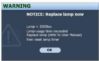 BENQ W5000 - Timing of replacing the lamp - 3