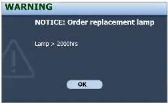 BENQ W5000 - Timing of replacing the lamp - 1