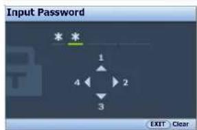 Input Password 1 4 2 3 EXIT Clear