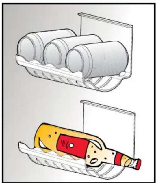 Illustration of two plastic storage containers: one with cylindrical tanks and one with a bottle (no text or symbols)