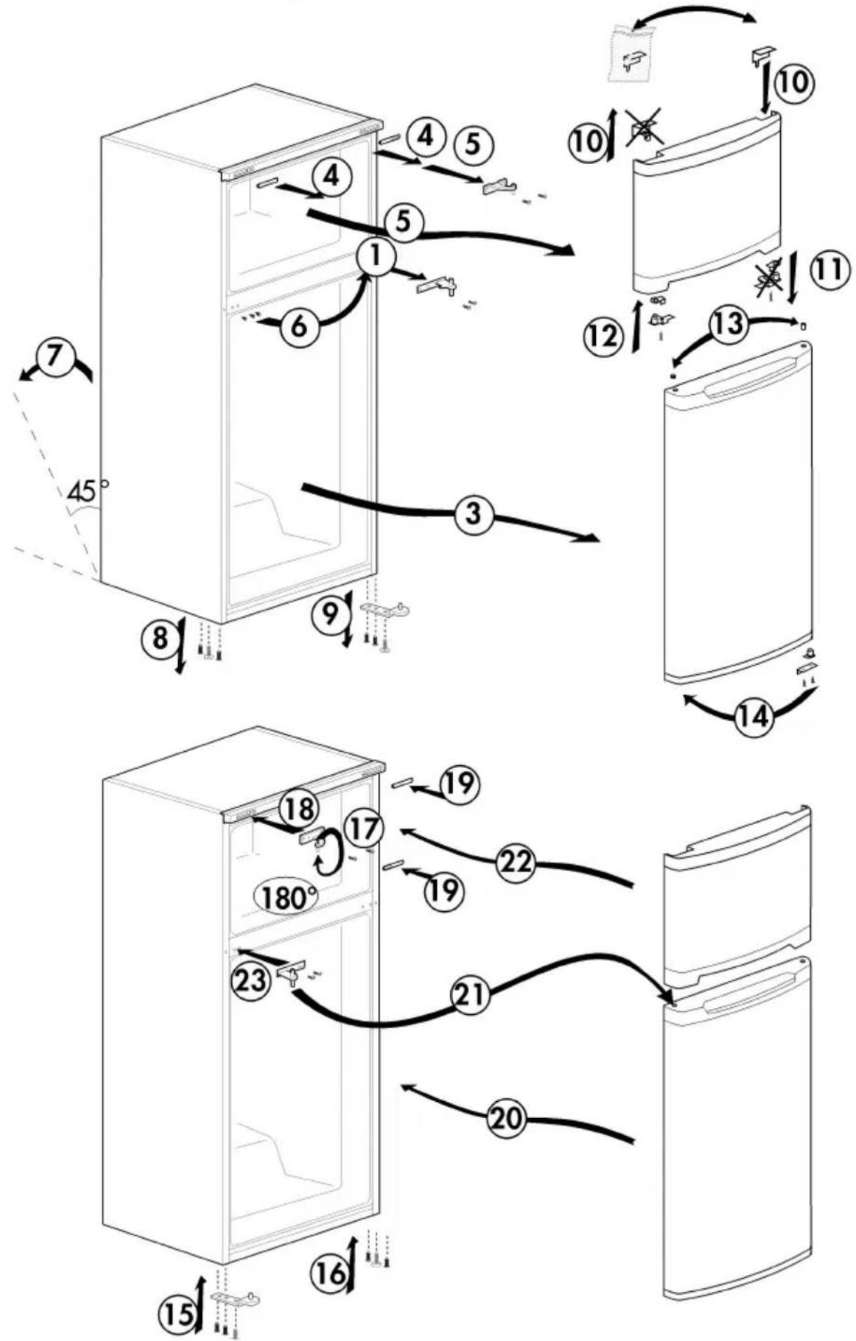 BEKO DSE25006 - Réversibilité des portes - 1