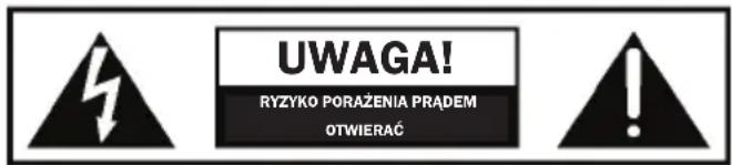 UWAGA! RYZYKO PORAŻENIA PRĄDEM OTWIERAĆ