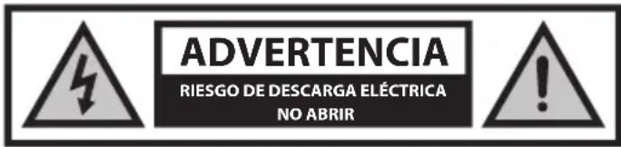 ADVERTENCIA RIESGO DE DESCARGA ELÉCTRICA NO ABRIR