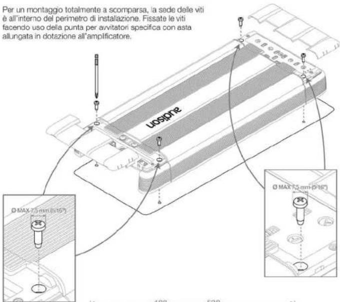 AUDISON LRx 5.1k - ■ Fissaggio dell'amplificatore - 1