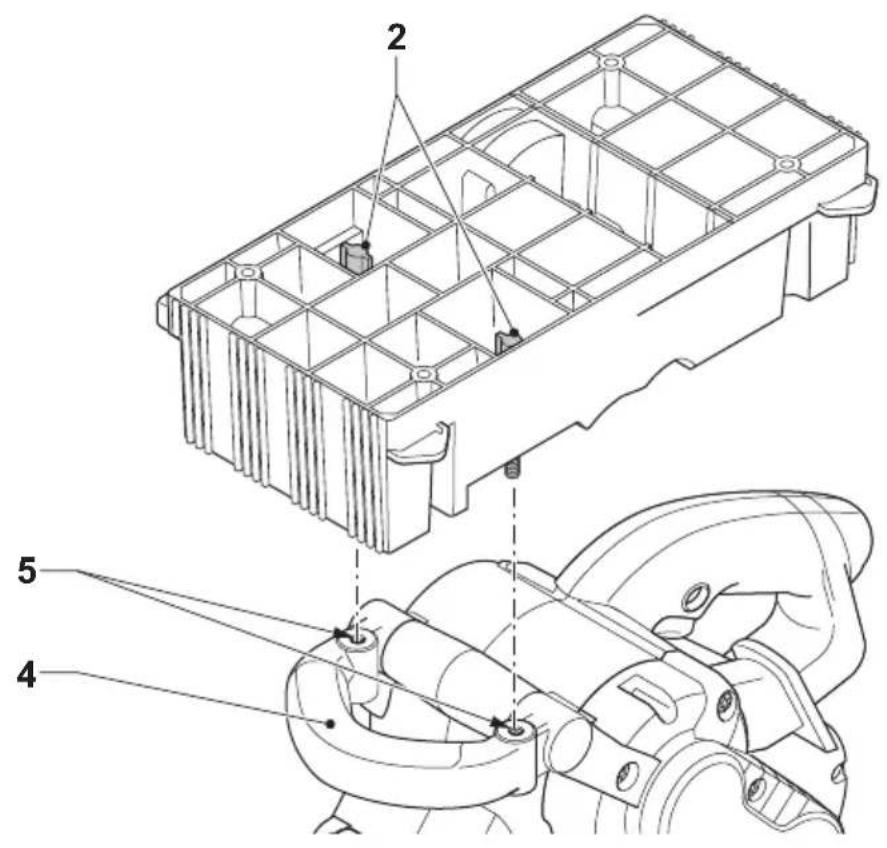 Technical diagram of a mechanical assembly with labeled components, showing internal grid structure and component assembly steps.