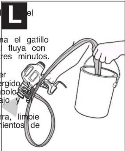 L el na el gatillo fluya con res minutos. er ergido y bolo se ajo y el tra, limpie cientos de