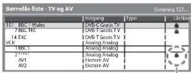 PANASONIC TX-L37E3E - Vælg kanalen/indgangen, der skal låses - 1