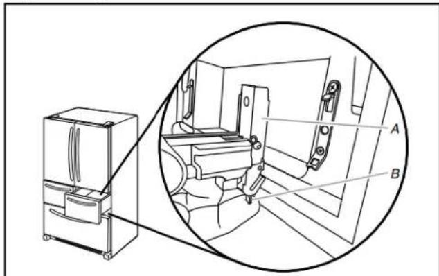 KITCHENAID KRFF305EBS - Style 1 : Levier de dégagement inférieur - 1