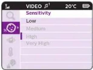 VIDEO Sensitivity Low Medium High Very High