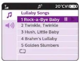20°CVIDED Lullaby Songs 1 Rock-a-Bye Baby 2 Twinkle, Twinkle 3 Hush, Little Baby 4 Brahm's Lullaby 5 Golden Slumbers