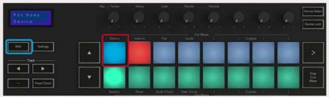 NOVATION Launchkey 49 MK3 - Enhedstilstand - Navigering og kontrol af enheder - 1