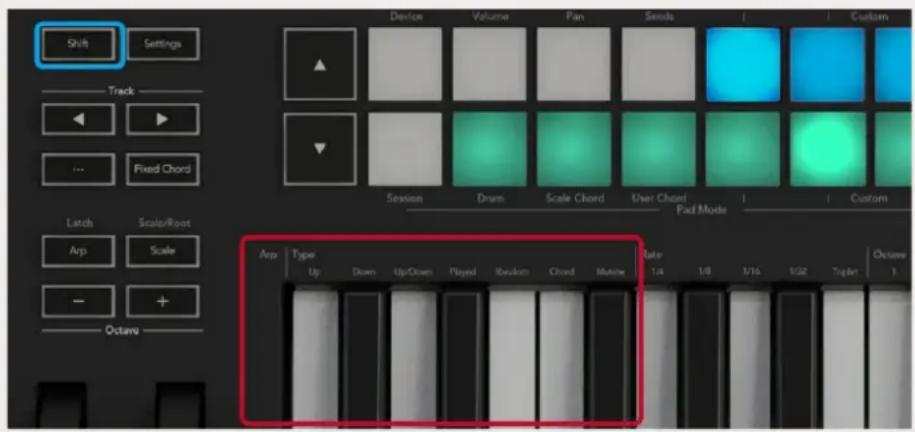 NOVATION Launchkey 49 MK3 - Arp-tilstande - 1