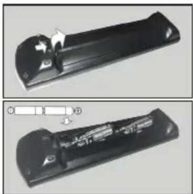 PANASONIC TX-55HX603E - Sæt batterierne i fjernbetjeningen - 1
