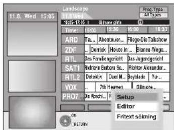 11.8. Wed 15:05 Landscape 41/15-17/05 Time: 16:00 ARD ZDF RTL SAT1 RTL2 VOX PRO7 OK RETURN Gilmore Right 16:00 16:30 16:00 16:30 Flage-Die Talkshow Derrick Heute in... Bianca-Vega... Das Familiengsicht Das Jugmengesicht Richter Barden Se... Richter Alexander... Defektiv Due Me... Boyldeis Yu... 7th Heaven Gilmore... Editor Fritext sökning