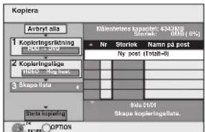 Kopiera Avvryt sila Kopieringskrächning Kopieringskällige VIDEO: Kopkerl. Skapa lista Starts kopiering Mänmberens kapcstet: 4342MB Storlek: OMB (0%) Nr Storlek Namn på post Ny poet (Total=0) Skapa kopieringlista. Bda 6101