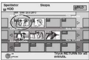 Spellistor HDD Skapa BILD Track Return for all avsluta.