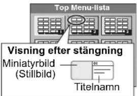 Top Menu-lista Visning efter stängning Miniatyrbild (Stillbild) 01 Titelnamn