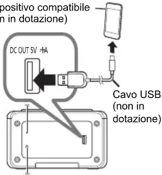 positivo compatibile n in dotazione) DC OUT 5V -A Cavo USB (non in dotazione)