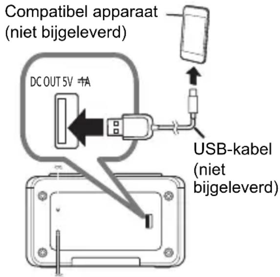 Compatibel apparaat (niet bijgeleverd) DC OUT 5V +A USB-kabel (niet bijgeleverd)
