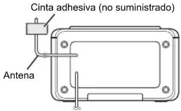 Cinta adhesiva (no suministrado) Antena