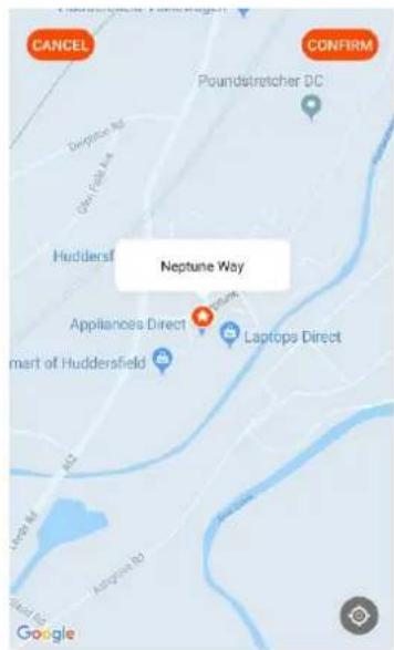 CANCEL Poundstretcher DC CONFIRM Depting Oni Gate Ave. Huddersf Neptune Way Appliances Direct Laptops Direct Mart of Huddersfield Google