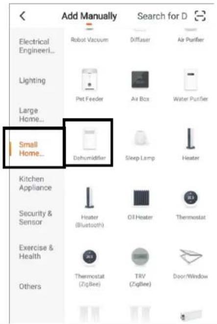 Add Manually Electrical Engineer... Robot Vacuum Diffuser Air Punter Lighting Pet Feeder Air Box Water Punter Large Home... Small Home... Dehumidifier Sleep Lamp Heater Kitchen Appliance Heater (Bluetooth) Oil Heater Thermostat Security & Sensor Exercise & Health Thermostat (ZigBee) TRY (ZigBee) Door/Window Others