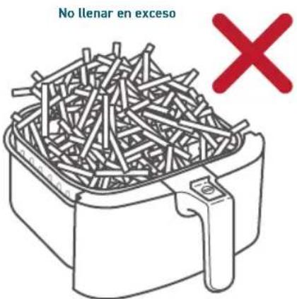 No llenar en exceso