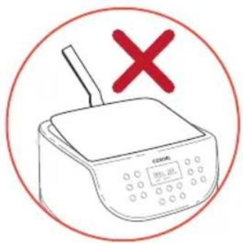 Diagram showing a microwave oven with a red 'X' symbol indicating no change, enclosed in a circle.