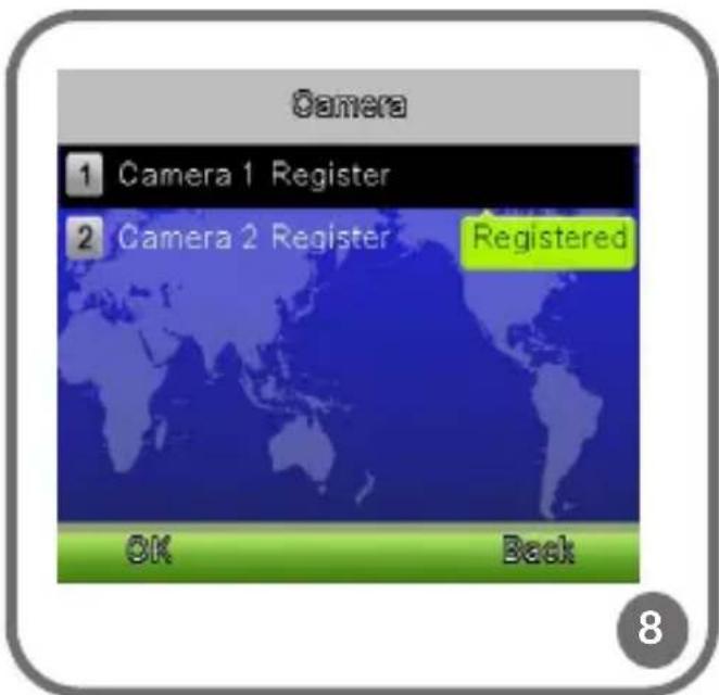 Camera 1 Camera 1 Register 2 Camera 2 Register Registered OK Back