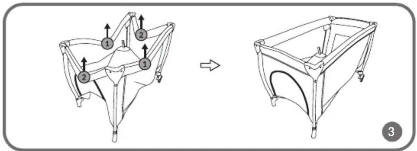 Diagram illustrating a mechanical assembly process with numbered components and directional arrows, likely from an engineering or manufacturing context.