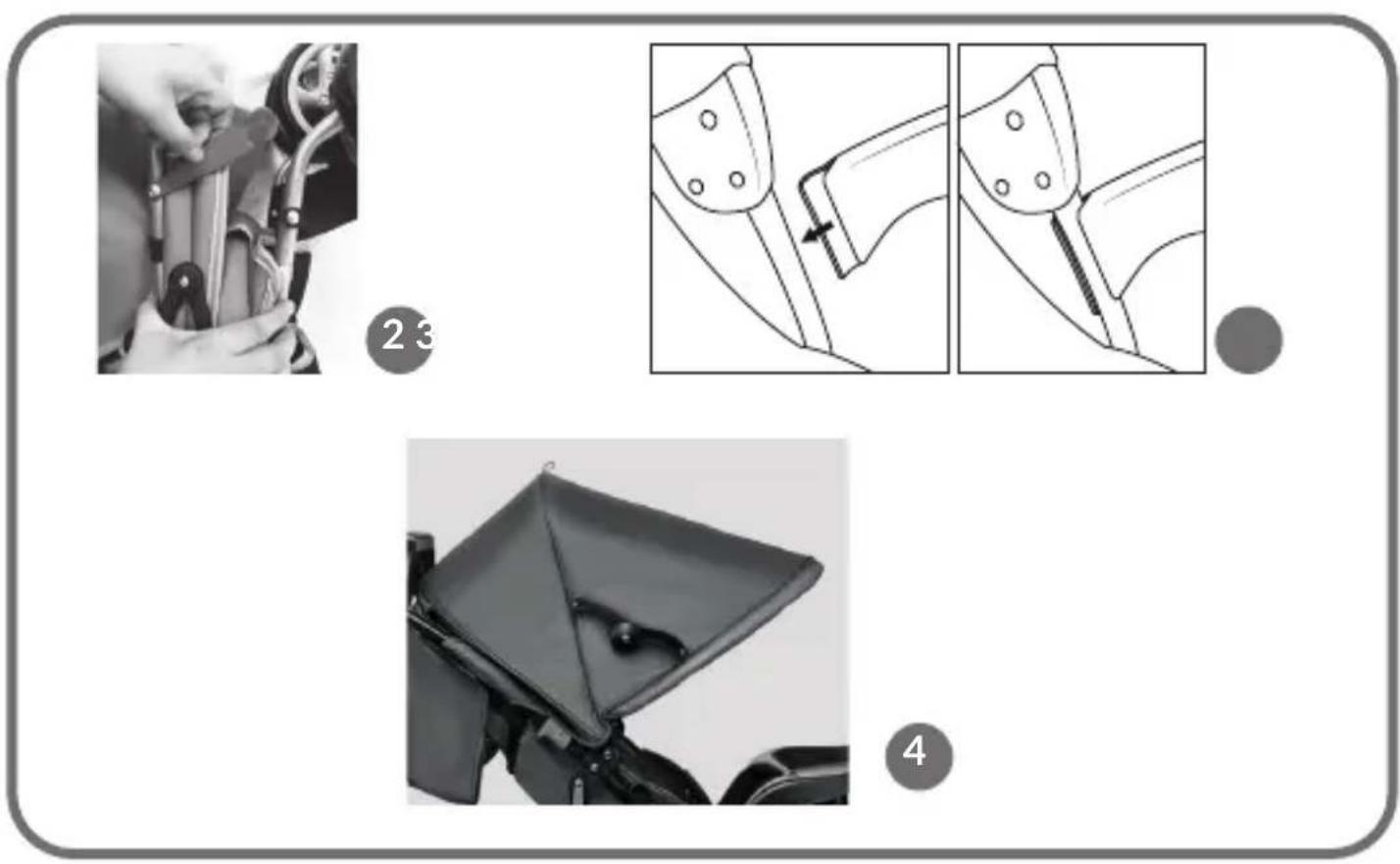 Technical diagram showing three steps of a mechanical assembly: tool manipulation, cutting, and mounting.