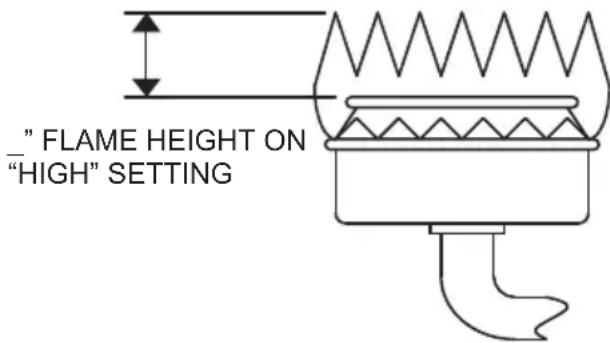 " FLAME HEIGHT ON "HIGH" SETTING