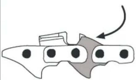 Mechanical component diagram showing a handle with mounting holes and a curved arrow indicating motion (no text or symbols)