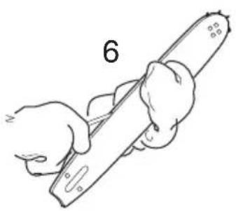 Illustration of a hand holding a tool with a ruler, labeled with number 6 (no text or symbols on the diagram itself)
