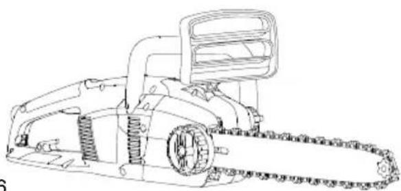 Line drawing of a mechanical tool with chains and gears (no text or symbols)