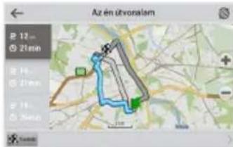 Map interface screenshot showing labeled locations in a city grid with a highlighted red circle and location markers