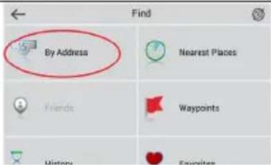 By Address Nearest Places Friends Waypoints Favorites