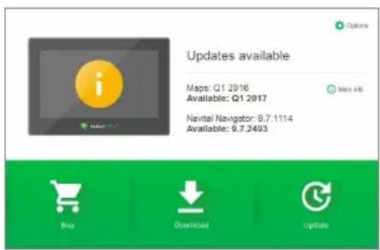 Updates available Maps: Q1 2016 Available: Q1 2017 Navital Navigator: 9.7.1114 Available: 9.7.2493 Options Buy Download Update