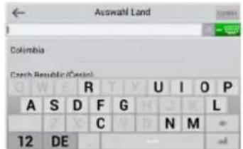 Auswahl Land Denmark (Denmark) Deutschland