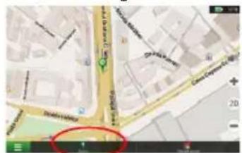 Street map image with highlighted location and navigation controls, showing road names and a red circle highlighting a specific area.